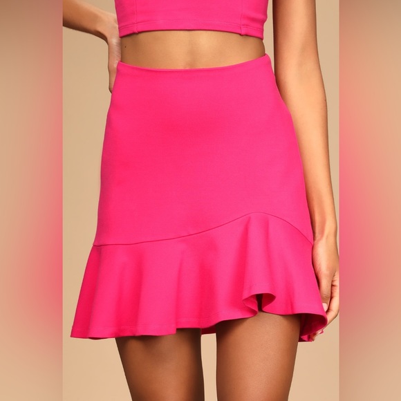 Lulu’s Catch My Eye Hot Pink Two-Piece Lace-Up Mini Dress, Size M - Picture 5 of 12